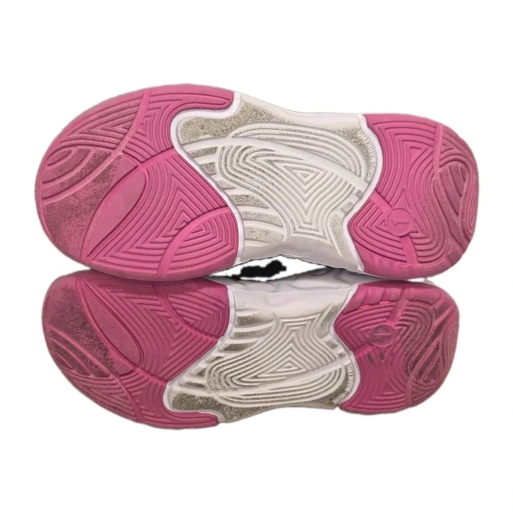 All in Motion Girls Sneakers Size 1 Black Pink Athletic Running Shoes EUC Comfor